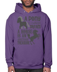 a pony is childhood dream a horse is an adult - horse- Hoodie