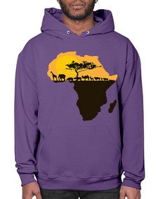 africa with animals - black words and phrases- Hoodie
