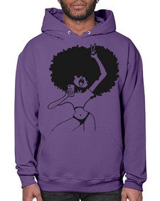 afro woman taking selfie 66# - black girls or women- Hoodie