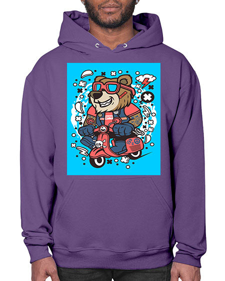bear scooterist 41# - bears - animals- Hoodie