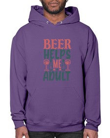 beer helps me adult 646# - beer- Hoodie