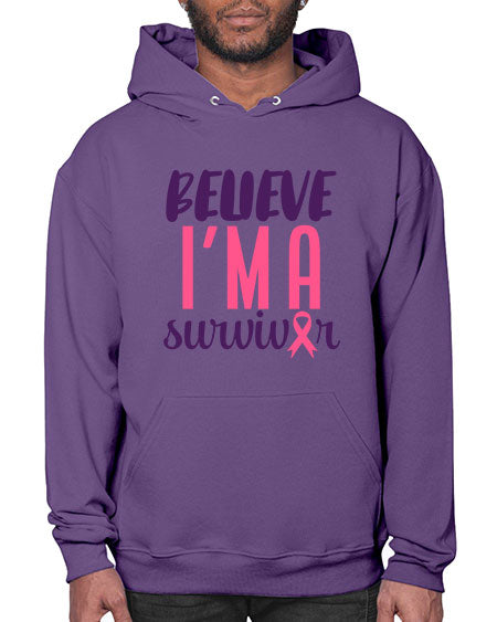 believe im a survivor Style 16# - breast cancer- Hoodie