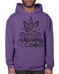 believe in unicorns black 55# - unicorn- Hoodie