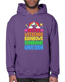 besties weekends rainbows sunshine unicorn 58# - unicorn- Hoodie