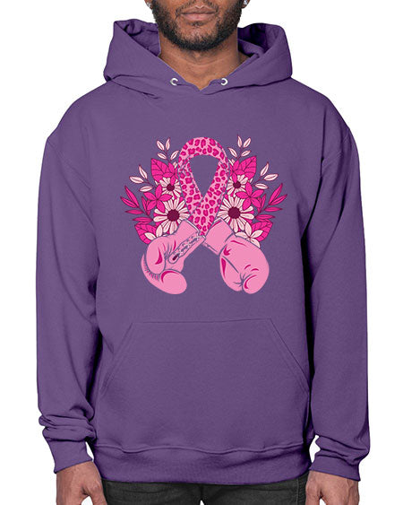 boxing gloves breast cancer - breast cancer- Hoodie