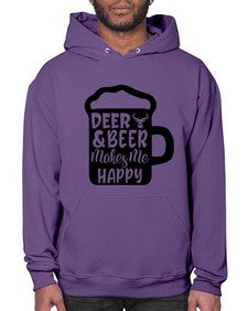 deer and beer makes me happy 900# - beer- Hoodie