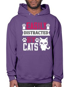 easily distracted by cats Style 47# - cats- Hoodie