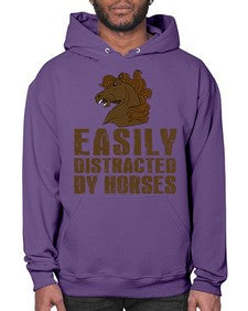 easily distracted by horses - horse- Hoodie