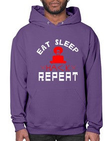 eat sleep hack repeat 48# - computer- Hoodie