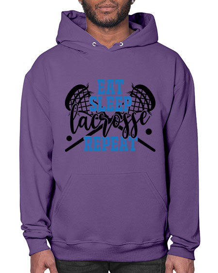 eat sleep lacrosse repeat 15# - lacrosse- Hoodie