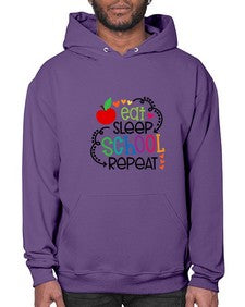 eat sleep school repeat 45# - general school- Hoodie