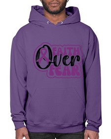 faith over fear 139# - alzheimers- Hoodie