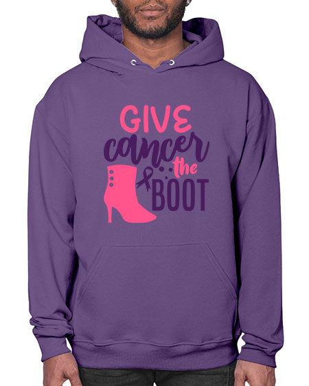 give cancer the boot Style 11# - breast cancer- Hoodie