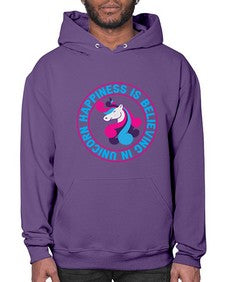 happiness is believing in unicorn 149# - unicorn- Hoodie