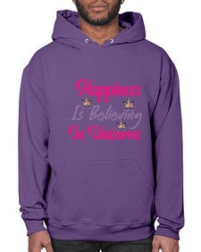 happiness is believing in unicorns 154# - unicorn- Hoodie