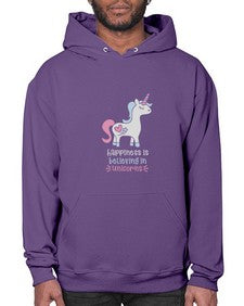 happiness is believing in unicorns 159# - unicorn- Hoodie