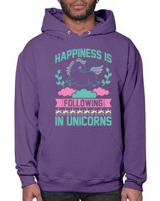 happiness is following in unicorns 166# - unicorn- Hoodie