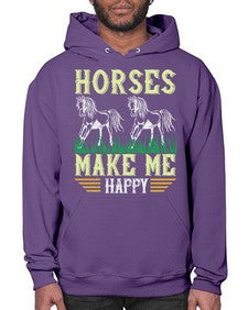 horses make me happy Style 40# - horse- Hoodie