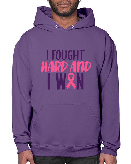 i fought hard and i won Style 10# - breast cancer- Hoodie