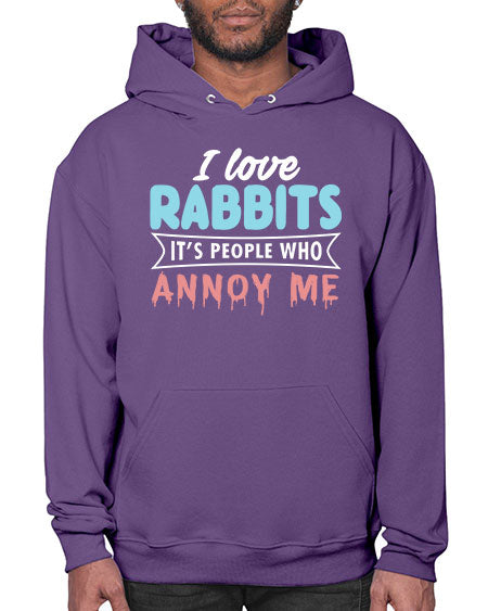 i love rabbits its people who annoy me - rabbit- Hoodie