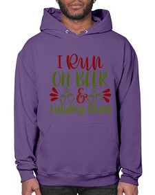 i run on beer holiday cheer 1160# - beer- Hoodie