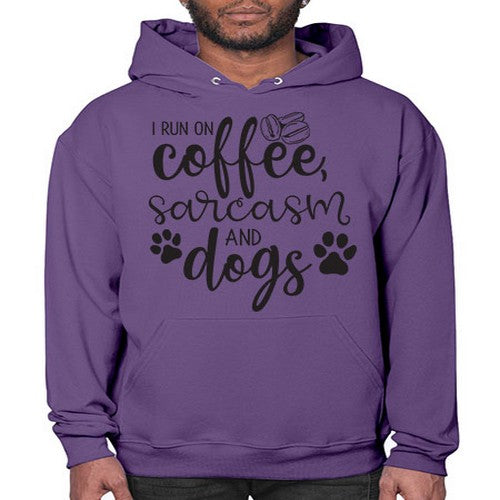 i run on coffee, sarcasm and dogs 172# - dogs- Hoodie