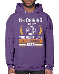 im gaining weight the right way im drinking beer 1190# - beer- Hoodie