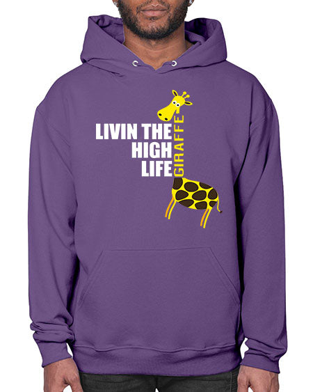 living the high life giraffe - giraffee- Hoodie