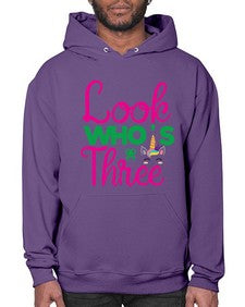 look whos three 266# - unicorn- Hoodie