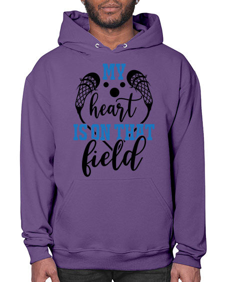my heart is on that field 13# - lacrosse- Hoodie