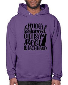my idea of a balanced diet 1425# - beer- Hoodie