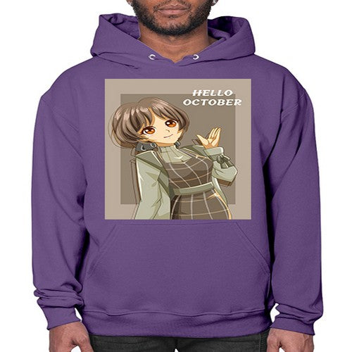 of beautiful girl in hello october 133# - anime- Hoodie