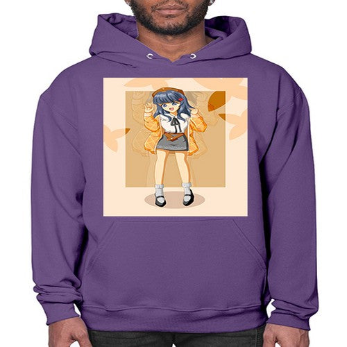 of beautiful girl with jacket 132# - anime- Hoodie