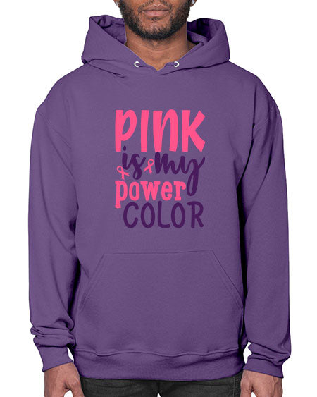 pink is my power color Style 5# - breast cancer- Hoodie