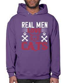 real man love cats Style 113# - cats- Hoodie