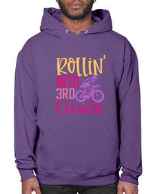 rollin into third grade 782# - third grade- Hoodie