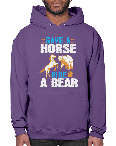save a horse ride a bear 245# - bears - animals- Hoodie