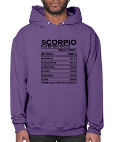 scorpio Nutrition Facts 434# - scorpio- Hoodie