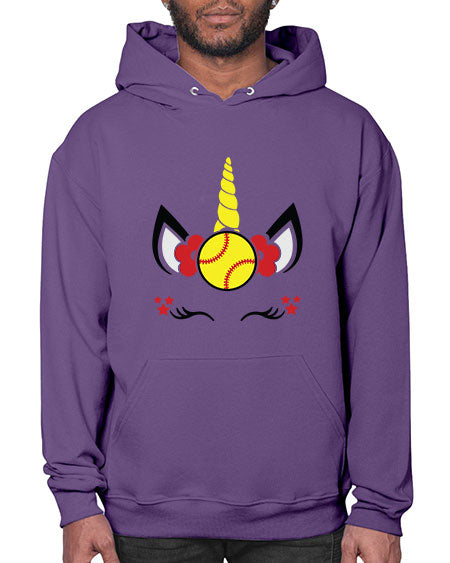 softball unicorn 398# - softball- Hoodie