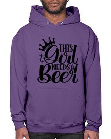 this girl needs a beer 1643# - beer- Hoodie