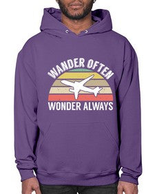 wander often wonder always  47# - airplane- Hoodie