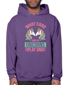 what card game do unicorns play uno 548# - unicorn- Hoodie
