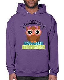whooos ready for third grade girl 1010# - third grade- Hoodie