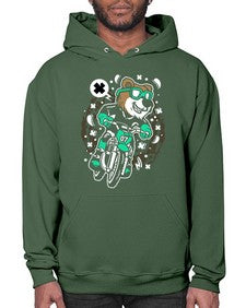 Bear motocross rider 15# - cartoon animals- Hoodie