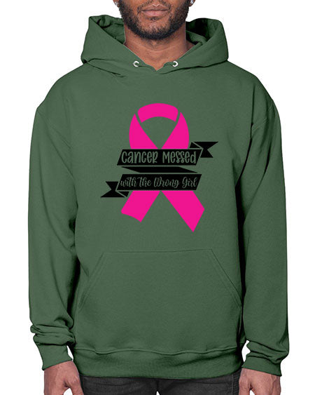 Cancer Messed with the Wrong Girl 30# - breast cancer- Hoodie
