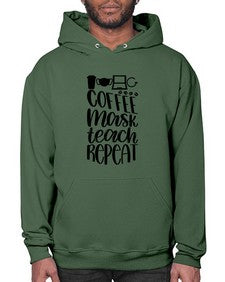 Coffee Mask Teach Repeat Style 660# - teacher- Hoodie