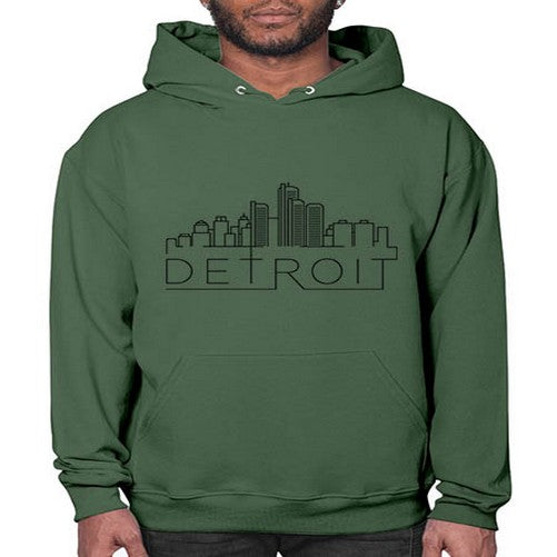 Detroit Minimal Skyline 662# - cities- Hoodie