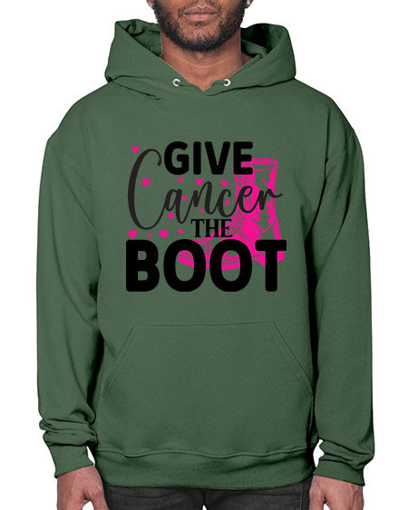 Give Cancer the Boot 24# - breast cancer- Hoodie