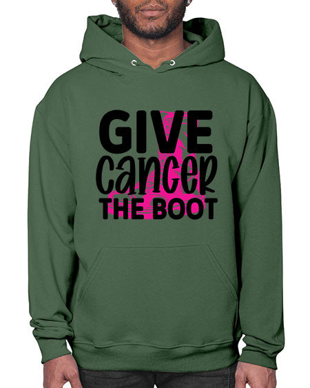 Give Cancer the Boot 25# - breast cancer- Hoodie
