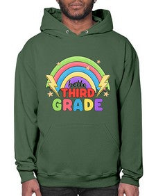Hello third Grade Rainbow 348# - third grade- Hoodie